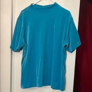 Blue Short Sleeve Tee Casual Cotton